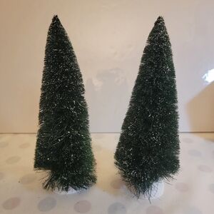 Dept 56 (2) 7.5" Large Bottle Brush Frosted Trees" Village Accessories